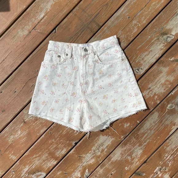 Zara Highrise Floral Print Jean Shorts - Picture 3 of 8